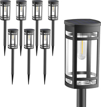 Cargar imagen en el visor de la galería, EXCMARK Paquete de 8 luces solares impermeables para exteriores, para jardín, camino, entrada, patio, césped,a21  iluminación decorativa de paisaje. Número de artículos:8
