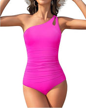 Cargar imagen en el visor de la galería, Century Star Traje de baño de una pieza de un hombro para mujeres
