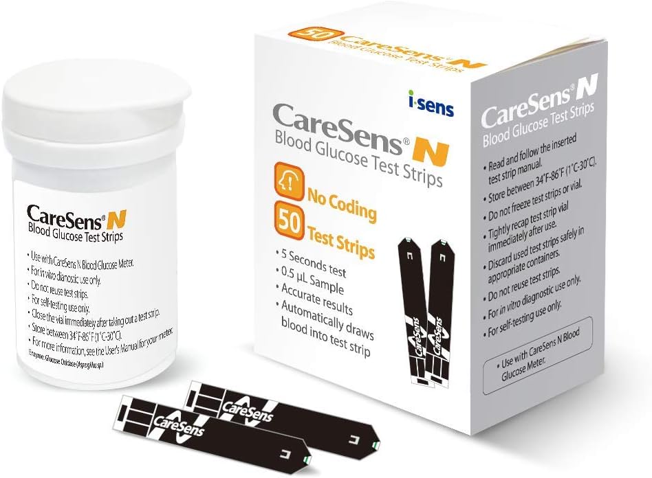 CareSens N Tiras de prueba de glucosa en sangre (50 unidades) A24