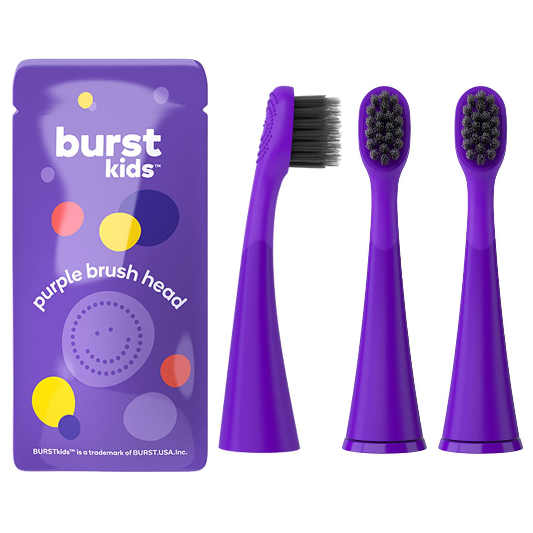 BURST Cabezales de cepillo de dientes para niños, paquete de 3 cabezales de repuesto para cepillos de dientes eléctricos ln23 originales Burst Kids para un ajuste perfecto, cerdas ultrasuaves para limpieza