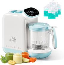 Cargar imagen en el visor de la galería, Chefhandy Máquina de alimentos para bebés con cesta de vapor de acero inoxidable | Procesador de alimentos para bebés 5 en 1
