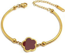 Cargar imagen en el visor de la galería, Pulseras de trébol de cuatro hojas doradas en 18 quilates para mujer

