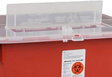 Cargar imagen en el visor de la galería, Covidien - Tapa de entrada vertical con base roja, multiusos, 10 galones, cantidad: 1
