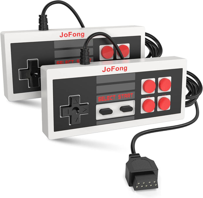 JoFong Controlador retro clásico, adecuado para AV 620, HD 621 HD 821 consolas de juegos clásicas Plug and Play con cable de video Gamepad-9 Pin Plug and Play, 2 paquetes, controlador 620-621 A19