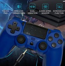 Cargar imagen en el visor de la galería, GameNext Blue Wireless Controller for P-S4, Blue 1000mAh Battery and 3.5mm Audio Jack, V2 Gamepad Joystick Compatible with PS4/Slim/Pro and Windows PC! A19
