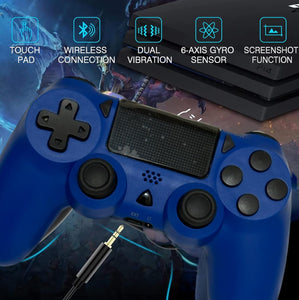 GameNext Blue Wireless Controller for P-S4, Blue 1000mAh Battery and 3.5mm Audio Jack, V2 Gamepad Joystick Compatible with PS4/Slim/Pro and Windows PC! A19