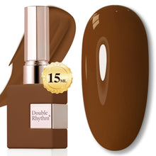 Cargar imagen en el visor de la galería, Double Rhythm 15ml de esmalte de uñas en gel marrón oscuro
