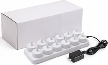 Cargar imagen en el visor de la galería, WoneNice - Velas de té LED recargables con portavelas esmerilado (Juego de 12)
