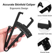 Cargar imagen en el visor de la galería, Pinza de grasa corporal para medir con precisión el IMC Skin Fold Fitness (negro)
