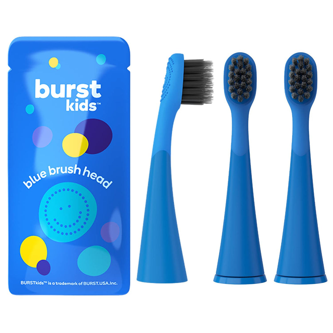 BURST Cabezales de cepillo de dientes para niños, paquete de 3 cabezales de repuesto para cepillos de dientes eléctricos ln23 originales Burst Kids para un ajuste perfecto, cerdas ultrasuaves para limpieza