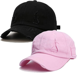 Quanhaigou Paquete de 2 gorras de béisbol unisex, gorras de golf para papá, sombrero polo ajustable para hombres y mujeres ln25