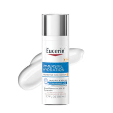 Cargar imagen en el visor de la galería, Eucerin Loción facial diaria de hidratación inmersiva, protector solar SPF 30 de amplio espectro con ácido hialurónico
