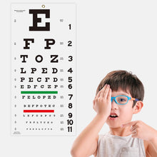 Cargar imagen en el visor de la galería, Snellen - Tabla de ojos con adhesivo de fijación de 11 x 22 pulgadas, gráficos oculares para exámenes oculares, a22 ideal para el consultorio del médico, escuela, hogar con oclusor ocular y
