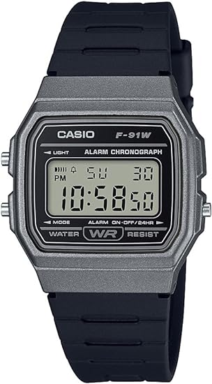 Casio F91W Series | Digital Watch | Water Resistant | LED Light | 1/100 SEC Stopwatch | Regular Time Keeping ln24 (HR, Min, SEC, PM, Date, Day) | Daily Alarm | Lightweight | 7 Year Battery