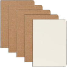 Cargar imagen en el visor de la galería, Paquete de 5 cuadernos de papel kraft A5 a granel, cuadernos en blanco de 8.15 x 5.5 pulgadas

