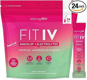 Vitamina B12 y Vitamina C, Hidratación rápida, Envejecimiento saludable, 24 porcionesSkinnyFit FIT IV Hydrating Electrolytes Plus Weight Managing Innoslim, Vitamina B12 y Vitamina C, Hidratación rápida, Envejecimiento saludable, 24 porciones ln25