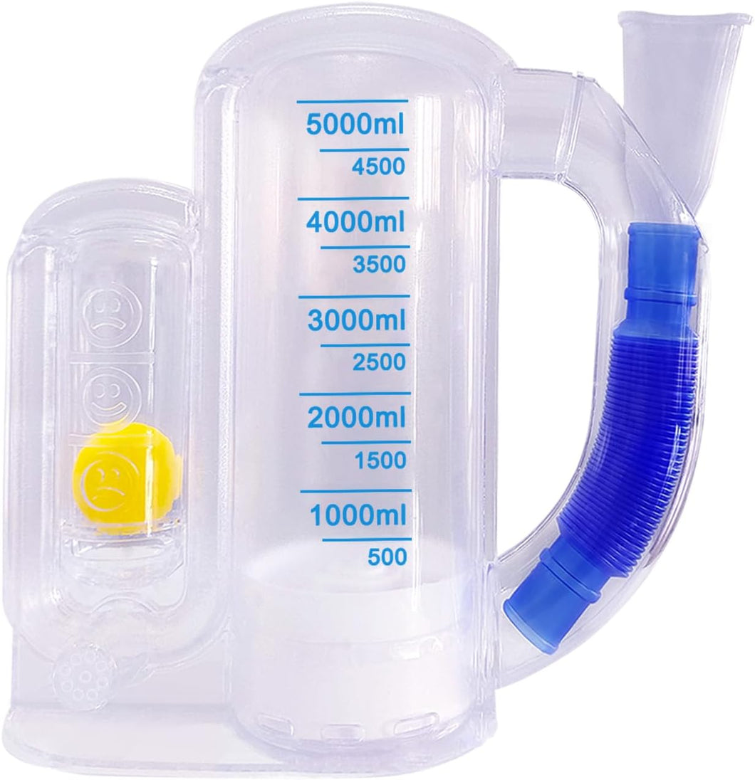 Espirómetro de incentivo para adultos, dispositivo de ejercicio de respiración,a22  entrenador de pulmón, fortalecedor respiratorio, volumen de 169.1 fl oz