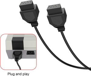 JoFong Controlador retro clásico, adecuado para AV 620, HD 621 HD 821 consolas de juegos clásicas Plug and Play con cable de video Gamepad-9 Pin Plug and Play, 2 paquetes, controlador 620-621 A19