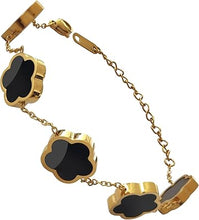 Cargar imagen en el visor de la galería, Pulseras de trébol de cuatro hojas doradas en 18 quilates para mujer
