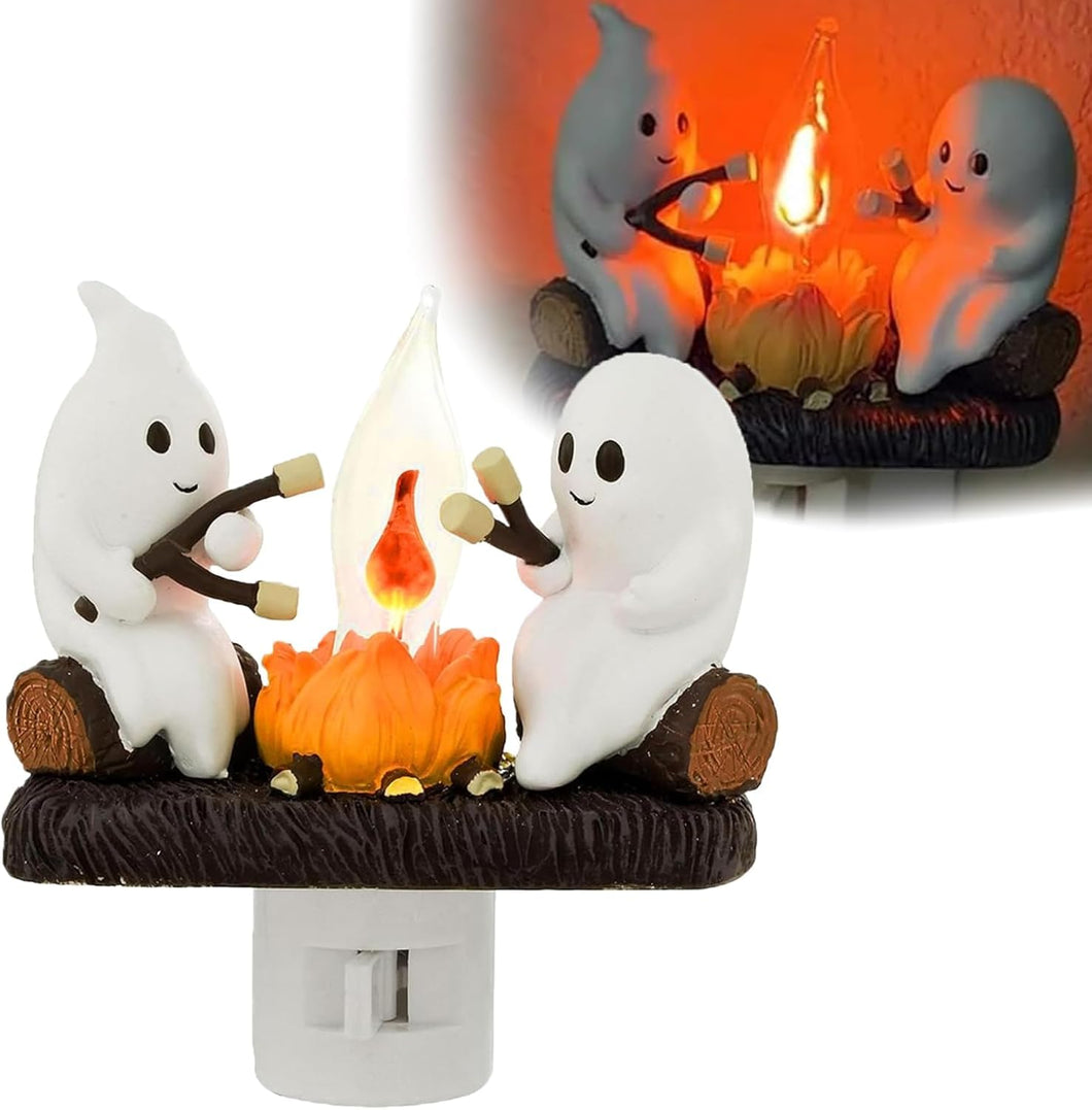 Luz de pared parpadeante de fogata fantasma LEDeng, decoración de pared de Halloween