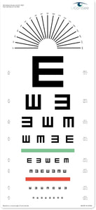 E Eye Chart - Tabla de agudeza visual con esfera de astigmatismo para exámenes oculares de 20 pies (11 x 24 pulgadas) a22