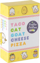 Cargar imagen en el visor de la galería, Taco Cat Goat Cheese Pizza - Edición de Pascua! Divertida versión de temporada de nuestro exitoso juego ln23. Edades 8+, 10-15 minutos para jugar, 2-8 jugadores
