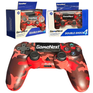 GameNext Upgraded Wireless Controller Compatible for PS4 Gamepad Compatible with PS4/Pro/Slim/Windows PC, Joystick for PS-4 with Touchpad/Stereo Headphone (Camouflage Red) A19