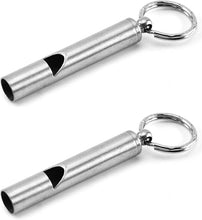 Cargar imagen en el visor de la galería, 2 mini silbatos de supervivencia de acero inoxidable perfectos para camping
