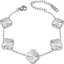 Cargar imagen en el visor de la galería, Pulseras de trébol de cuatro hojas doradas en 18 quilates para mujer
