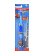 Cargar imagen en el visor de la galería, Hot Wheels cepillo de dientes eléctrico sónico con batería niños y niñas.
