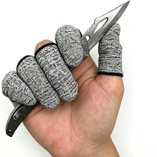 Cargar imagen en el visor de la galería, 12 PCS Protectores de Dedos Resistentes a Cortes Protector Fundas de Dedos Protectores Reutilizables Guardas de Dedos Cubiertas

