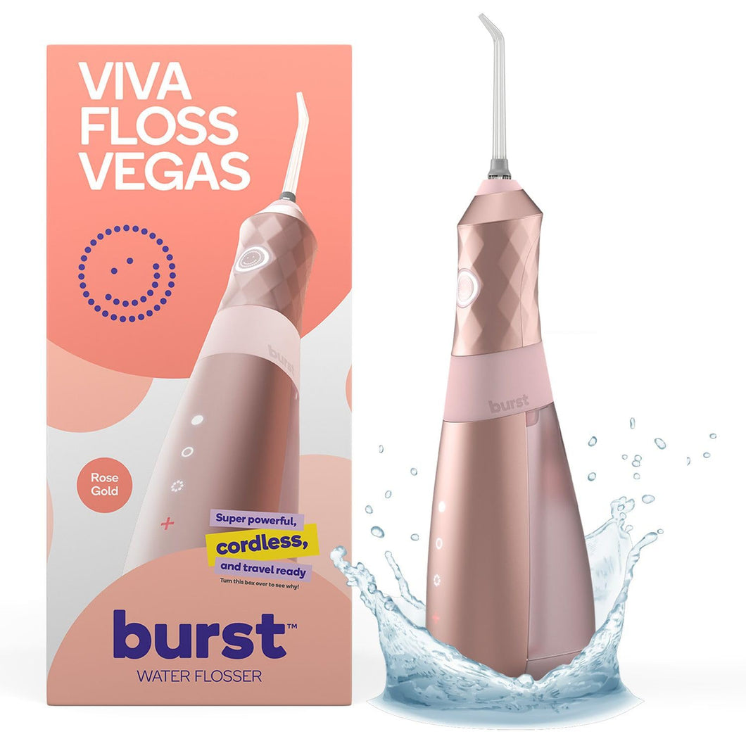 BURST Irrigador dental para limpieza de dientes – Púas de irrigador de agua inalámbrico para eliminación de ln23 placa entre dientes, aparatos ortopédicos y trabajo dental – Hilo dental eléctrico y