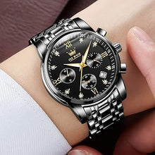 Cargar imagen en el visor de la galería, OLEVS Reloj multifunción para hombre, multiesfera, resistente al agua, con cronógrafo, luminoso, con fecha, regalo para hombres, a21 relojes de acero inoxidable para hombres, reloj de pulsera clásico para
