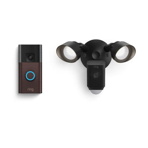 Timbre con cámara inalámbrico Ring con Ring Floodlight Cam Wired Plus (Negro) Ln23