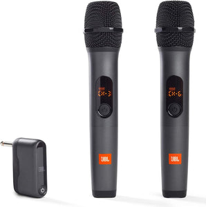 JBL Sistema inalámbrico de dos micrófonos con receptor de doble canal, negro Q1