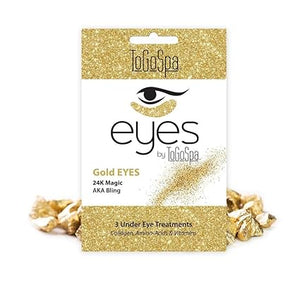 ToGoSpa Golden EYES, Dark Circle Warrior | Almohadillas de gel antienvejecimiento premium con colágeno, ácido hialurónico, aloe vera, vitaminas C y E, 1 paquete - 3 pares A23