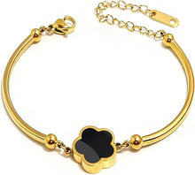 Cargar imagen en el visor de la galería, Pulseras de trébol de cuatro hojas doradas en 18 quilates para mujer
