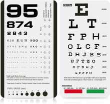 Cargar imagen en el visor de la galería, Gráfico de ojos, gráfico de bolsillo de bolsillo, a22 gráfico de ojos de bolsillo Snellen, gráfico de ojos de bolsillo Rosenbaum (2 en 1)
