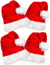 Cargar imagen en el visor de la galería, Sombreros de Papá Noel de peluche en pack de 4
