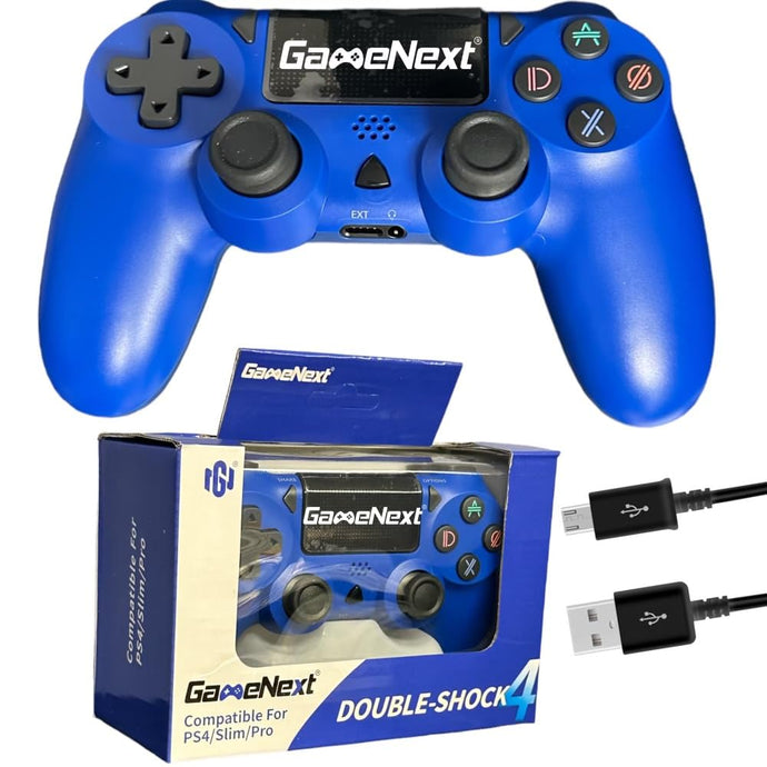 GameNext Blue Wireless Controller for P-S4, Blue 1000mAh Battery and 3.5mm Audio Jack, V2 Gamepad Joystick Compatible with PS4/Slim/Pro and Windows PC! A19