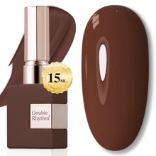 Cargar imagen en el visor de la galería, Double Rhythm 15ml de esmalte de uñas en gel marrón oscuro
