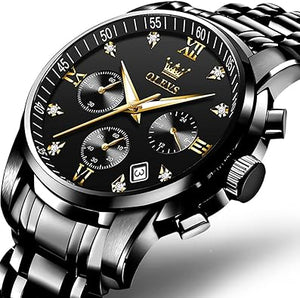 OLEVS Reloj multifunción para hombre, multiesfera, resistente al agua, con cronógrafo, luminoso, con fecha, regalo para hombres, a21 relojes de acero inoxidable para hombres, reloj de pulsera clásico para