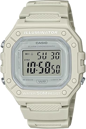 Casio W218H Series | Men’s Digital Watch | 50M WR | 1/100 Second Stopwatch | 100 SEC Chronograph | LED Backlight | ln24 Countdown Timer | Daily Alarm | Hourly Time Signal | 7 Year Battery