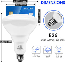 Cargar imagen en el visor de la galería, Energetic BR40 Bombillas LED, luz de inundación interior, regulable, blanco cálido de 3000 K, equivalente a 110 W, 1600 LM, base E26, luz empotrada, alto lúmenes, sin parpadeo, certificación UL A19

