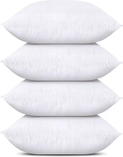 Cargar imagen en el visor de la galería, Utopia Bedding Juego de 4 almohadas decorativas de 18 x 18 pulgadas para sofá, cama y sofá, color blanco A19
