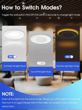 Cargar imagen en el visor de la galería, Paquete de 6 luces LED empotrables de 6 pulgadas con luz nocturna, luces de lata regulables con borde deflector, 9 W = 85 W, blanco cálido 3000 K, retrofit de 700 lúmenes, CRI 90, clasificación A19
