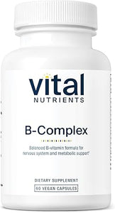 Vital Nutrients Complejo de vitamina B | Vitaminas veganas del complejo B metilado de alta potencia | Las vitaminas B apoyan la producción de energía, el metabolismo y la salud del corazón* | Gluten, ln26