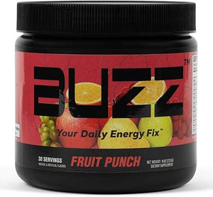 Bebida energética en polvo Morning Buzz - Mezcla para bebida energética - Energía sin azúcar con antioxidantes - Producto de nutrición deportiva y de resistencia para el inicio matutino - 30 porciones, ponche de frutas, 7,9 onzas ln25
