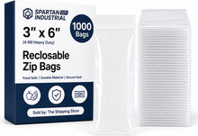 Cargar imagen en el visor de la galería, Spartan Industrial - Bolsas pequeñas con cremallera resistentes de 6" x 8" (1000 unidades)
