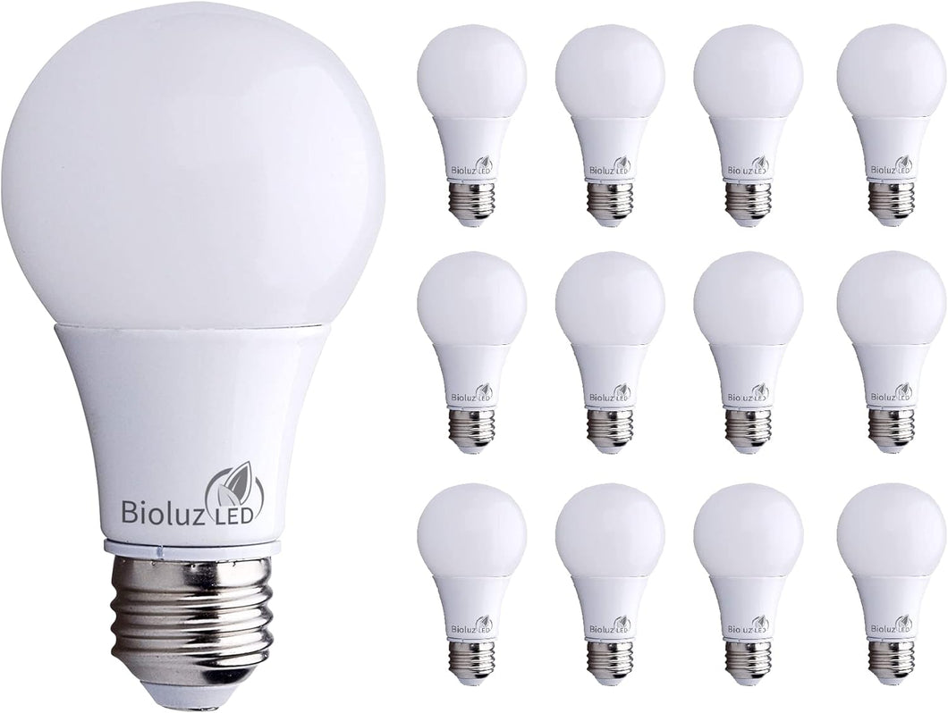 Bioluz LED 6 vatios equivalentes a bombillas A19 de 40 W para decoración del hogar, 2700 K, luz blanca cálida, no regulables, para dormitorio, bombillas LED de bajo consumo y bombillas de larga A19